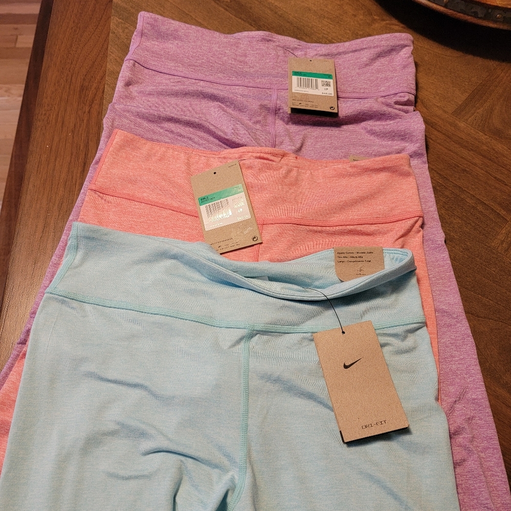 3 pairs Brand NEW Nike Girls XL Dri Fit workout pants!